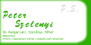 peter szelenyi business card